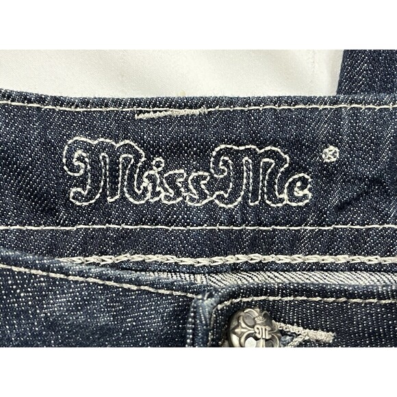 Miss Me JP4656-2L Womens 30 Bootcut Dark Wash Blue Jeans Embellished - Picture 11 of 16